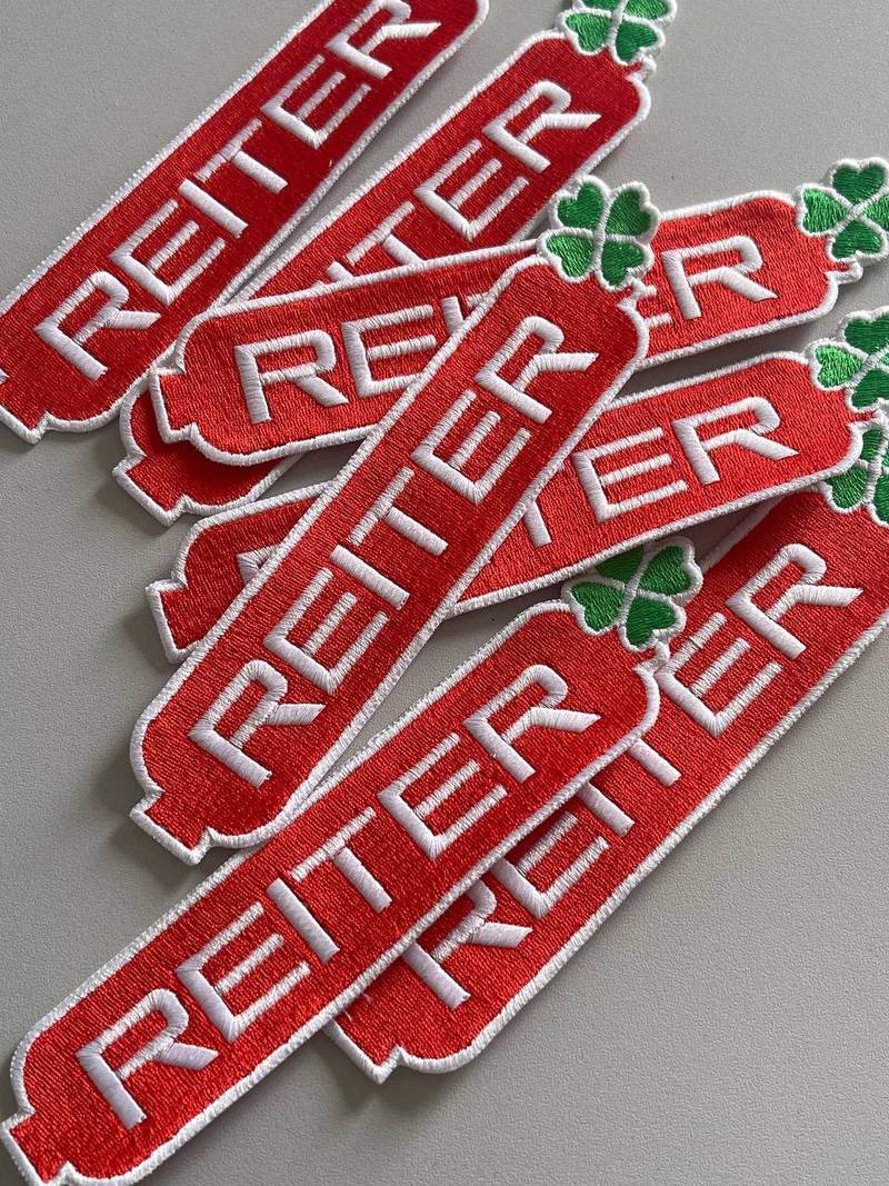 Voll gestickte Aufnäher, Reiter Patches mit Kleeblatt