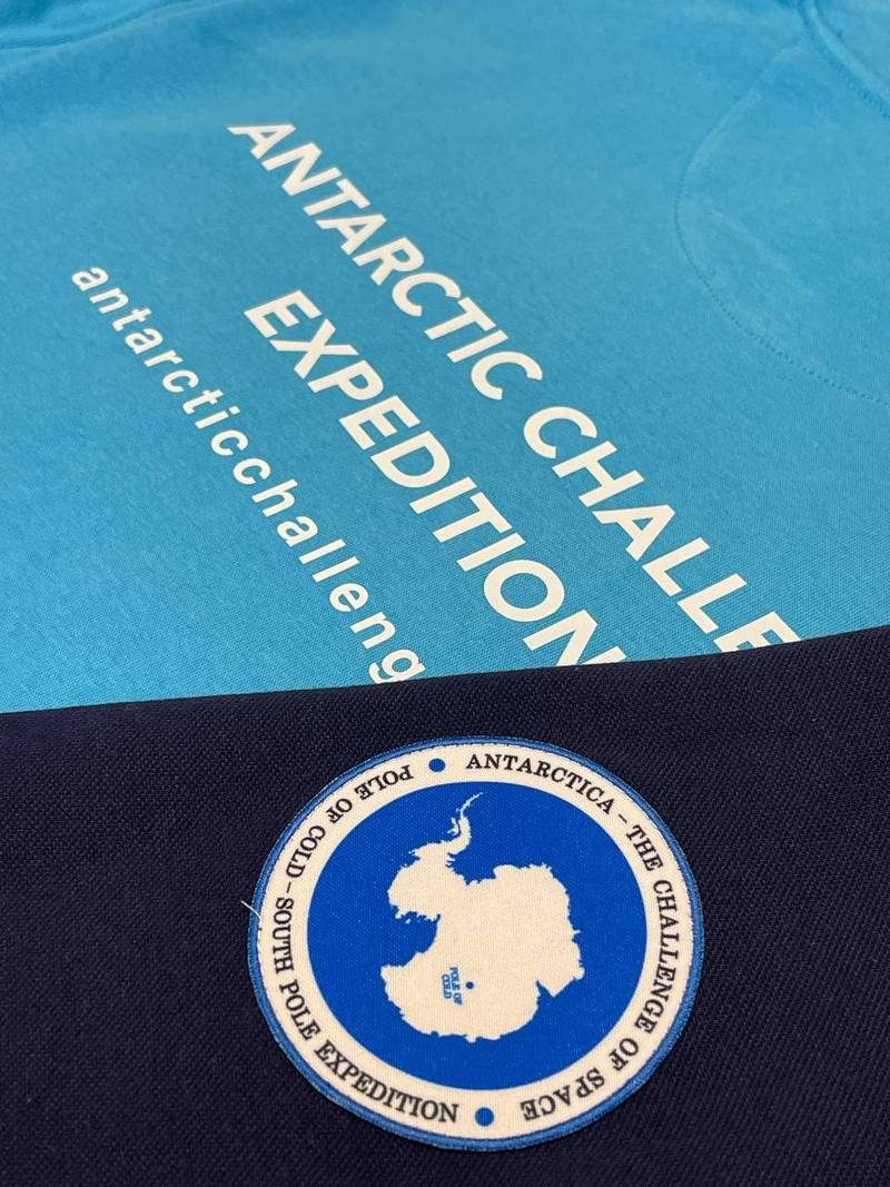 Antarctic Challenge Expedition, Textildruck und gedruckter Aufnäher Wien