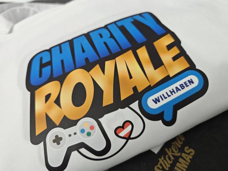 Charity Royale Willhaben, DTF-Druck Gaming Event T-Shirt Wien