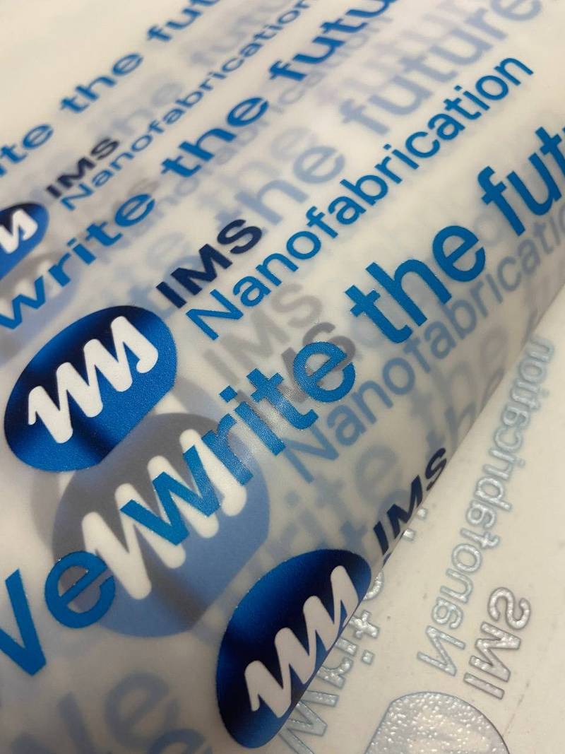 DTF-Druckfolie, IMS Nanofabrication Logo Transferdruck Wien