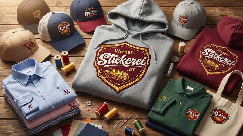 Wiener Stickerei, Sortiment an bestickten Textilien