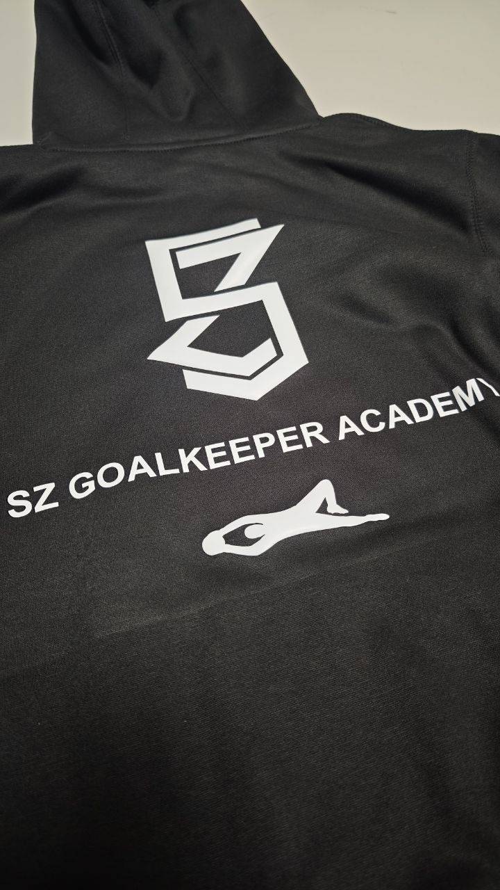 SZ Goalkeeper Academy Rücken-Flexdruck auf Sweater, Textildruck Wien