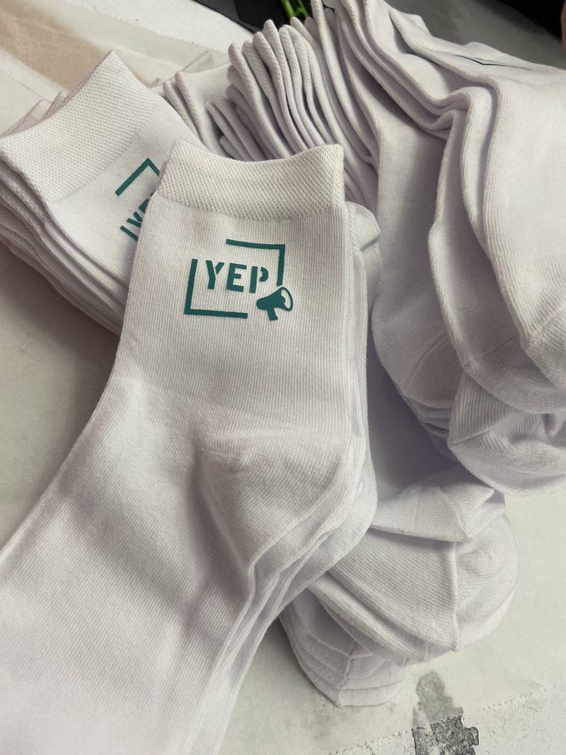 YEP Logo bedruckte Sneaker-Socken, Sockendruck Serie Wien